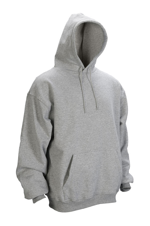 Gray hooded, blank sweatshirt front-isolated on white w/clipping path Photograph by GaryAlvis