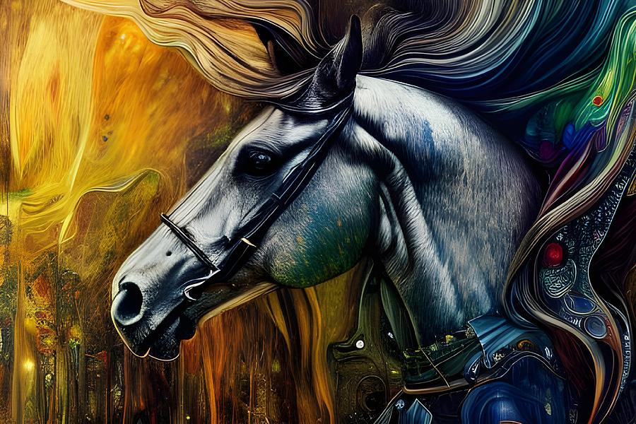 Gray Horse  Digital Art by Beverly Read