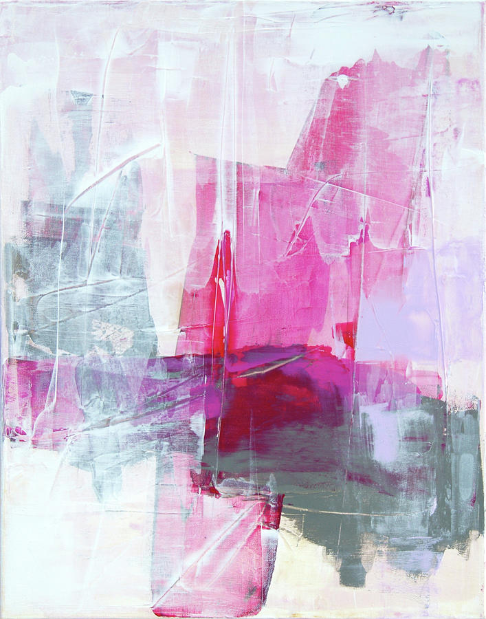 Gray Into Pink Painting by Victoria Kloch