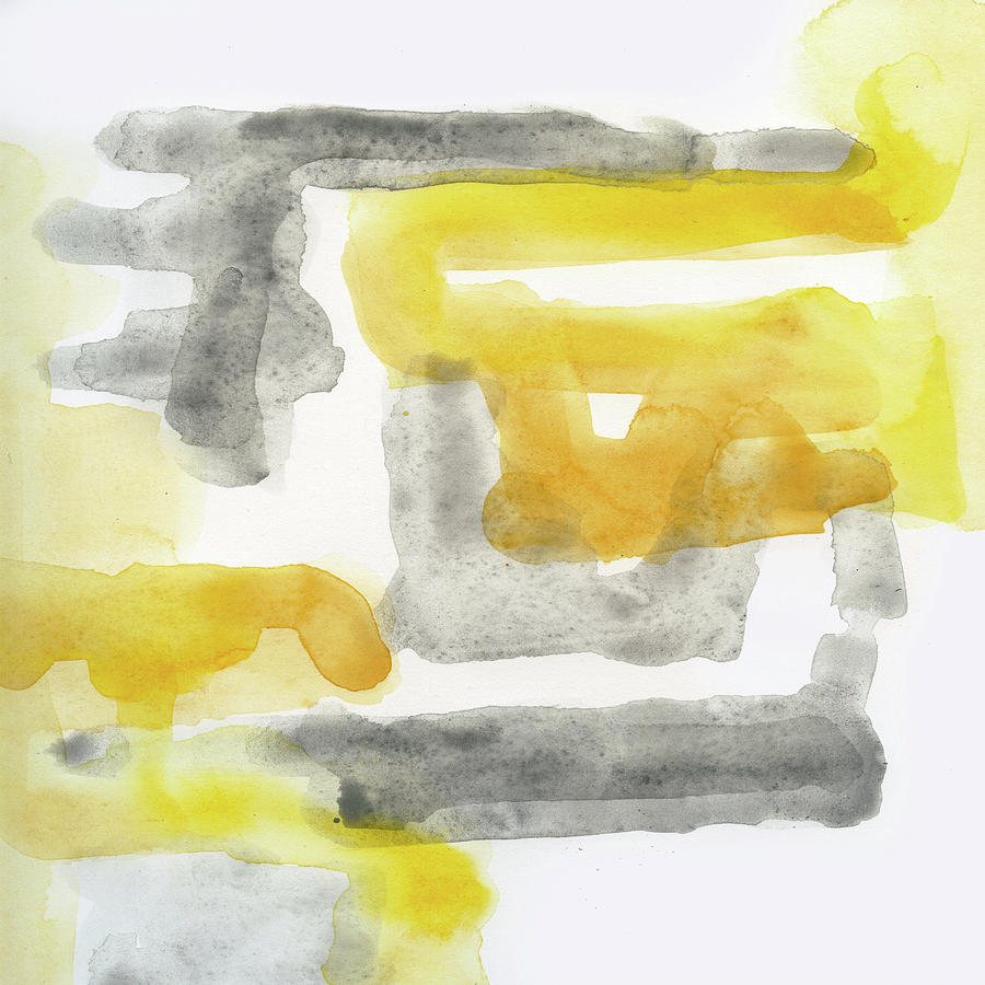 Gray Runs With Yellow Painting by Victoria Kloch