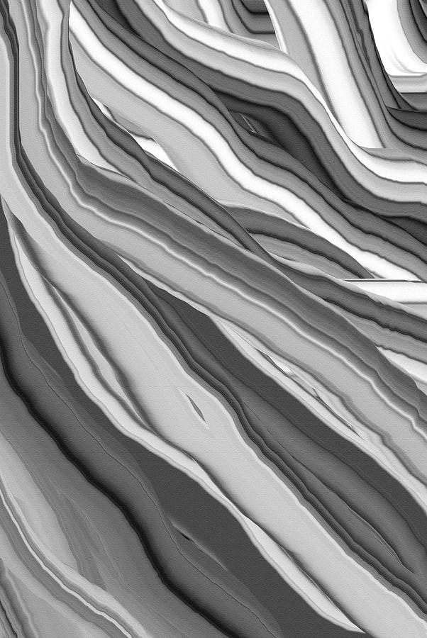 Gray Scale Striped Flowing Abstract Background Photograph by Severija Kirilovaite