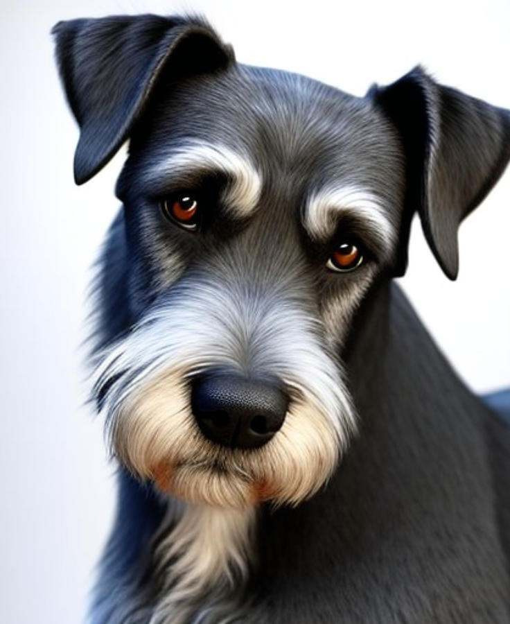 Gray Schnauzer Digital Art by Robert Lancione - Fine Art America