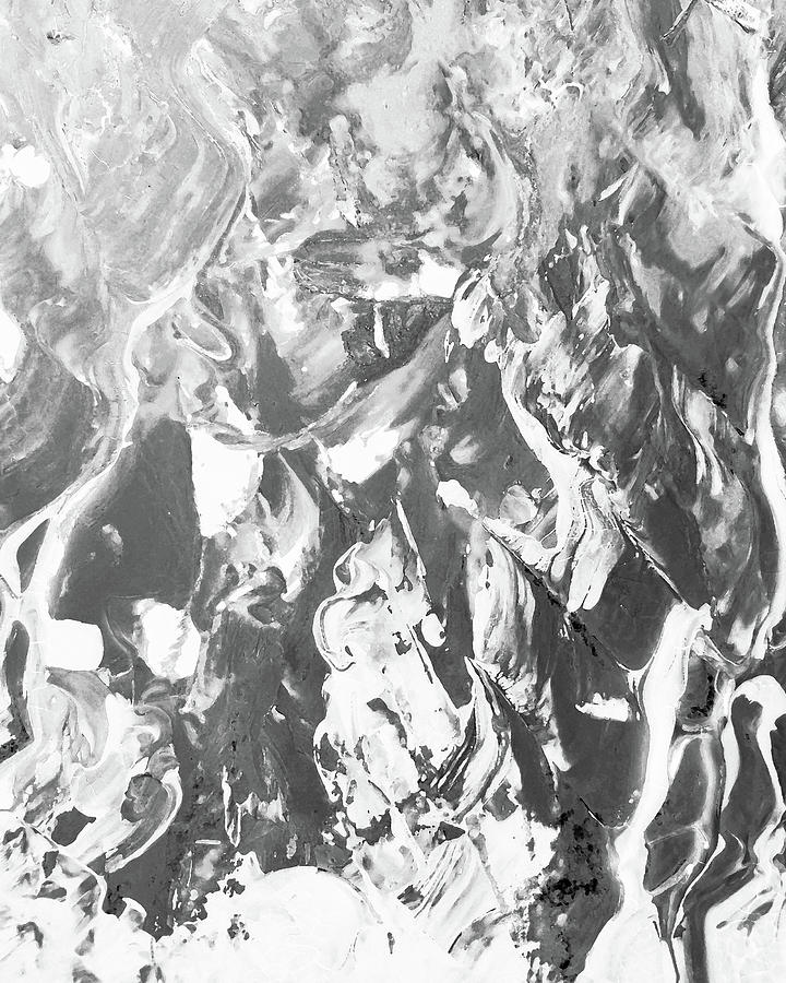 Gray Silver Monochrome Texture Contemporary Art Organic Decor II Painting by Irina Sztukowski