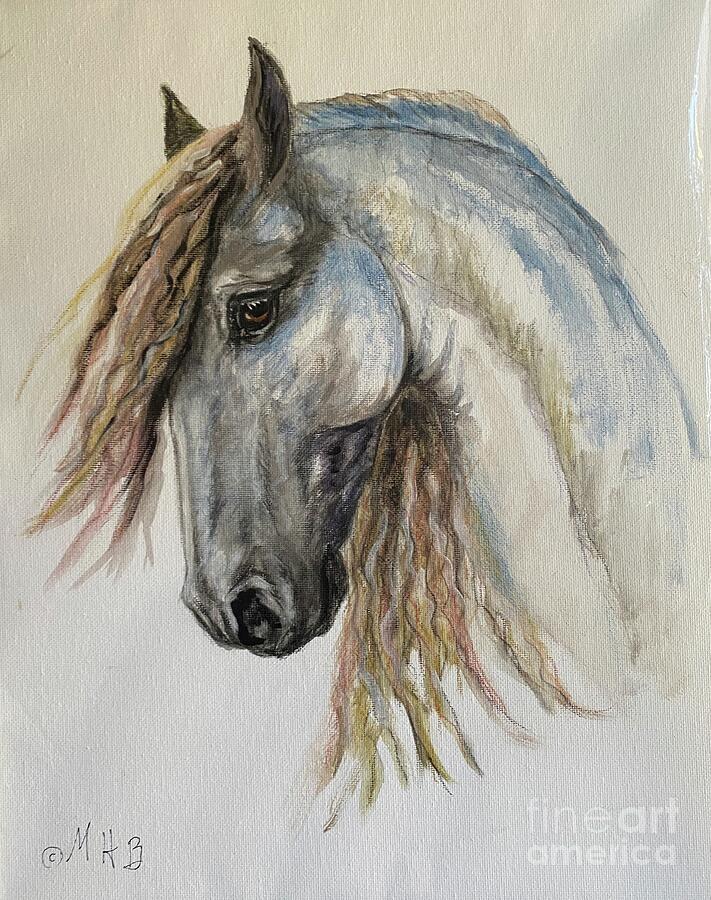 Gray Stallion Mixed Media by Melinda Hughes-Berland Gray Stallion Mixed Media by Melinda Hughes-Berland