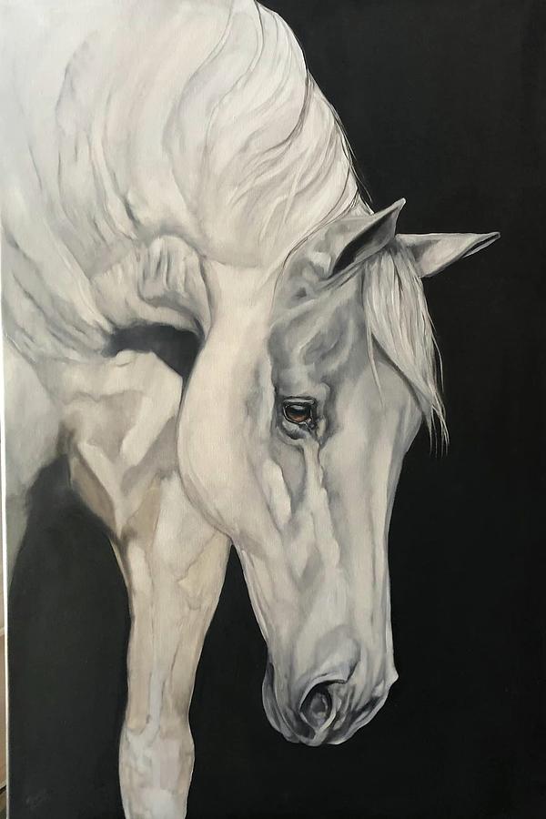 Gray Stallion Painting by Shelly Presley - Fine Art America