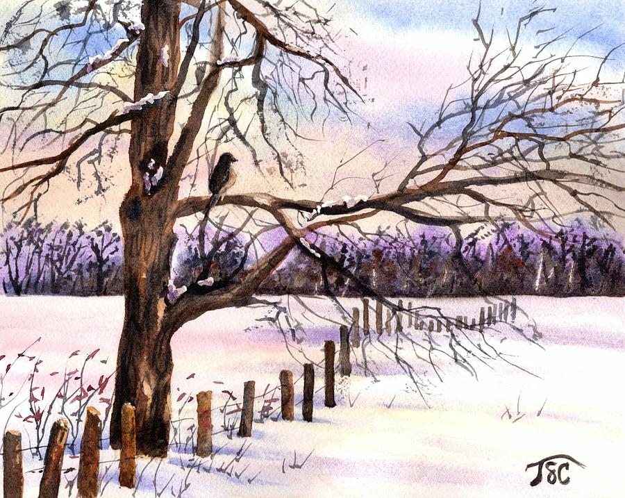 Gray Winter Day Painting by Tammy Crawford