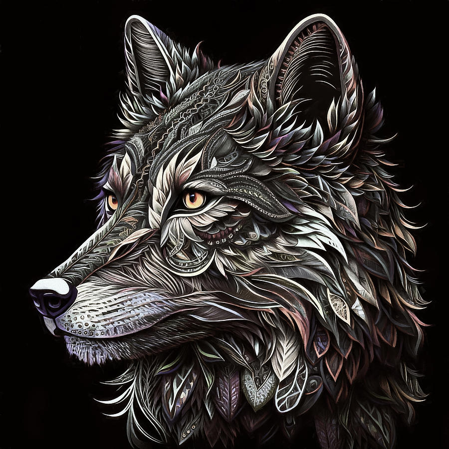 Gray Wolf Digital Art by Peggy Collins
