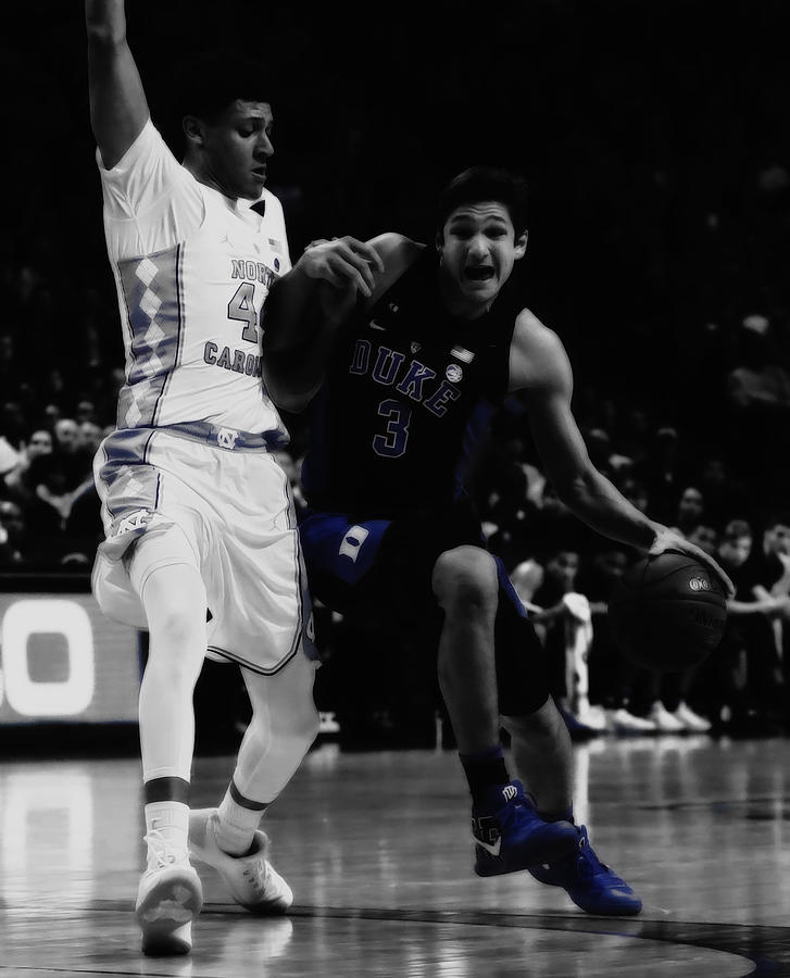 Grayson Allen Drive to the Basket Mixed Media by Brian Reaves