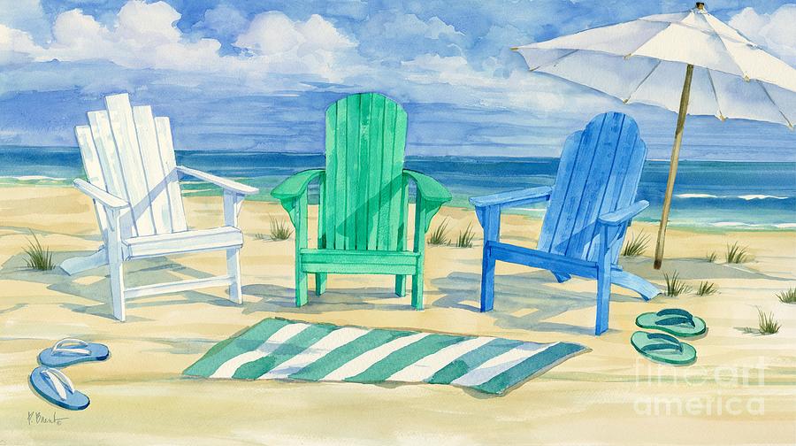Beach Painting - Grayton Beach Chairs by Paul Brent
