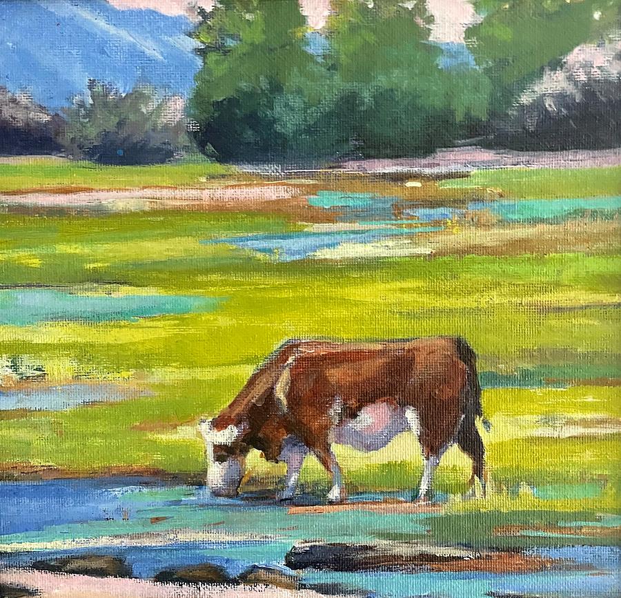 Grazing Cow Painting by Phyllis Tracy - Fine Art America