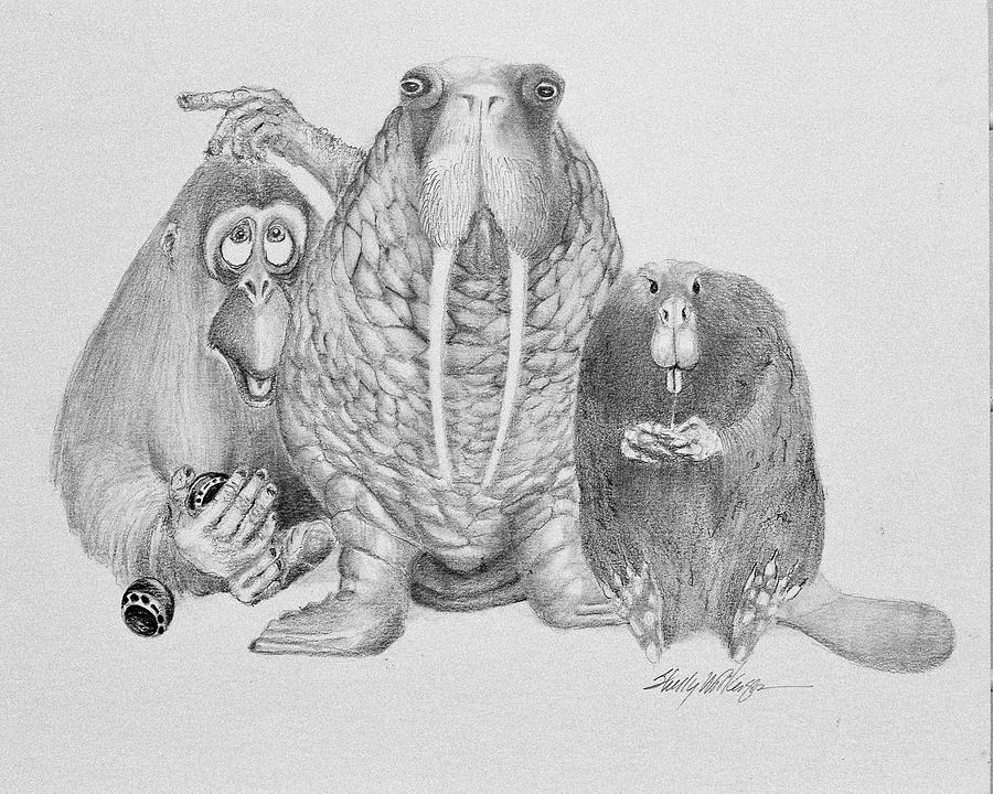 GraZOOhickiez 3 Drawing by Shelly Wilkerson