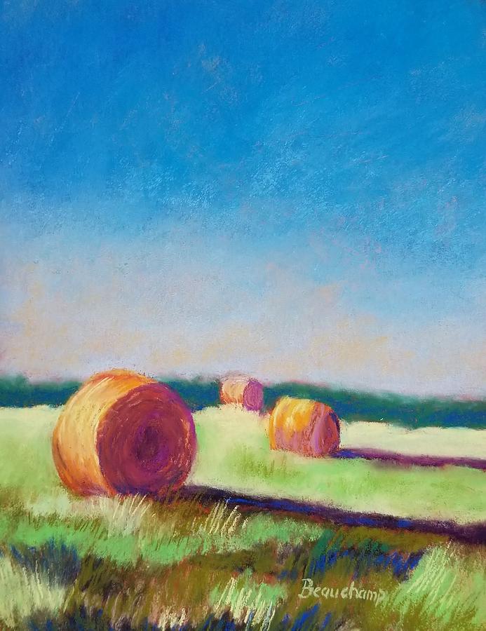 Great Bales of Fire Study Pastel by Nancy Beauchamp