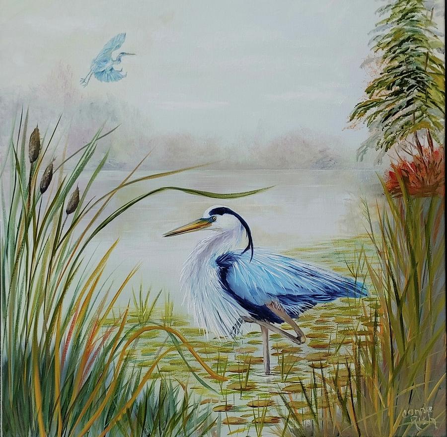Great Blue Painting by Connie Rish