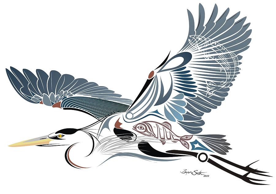 Great Blue Heron  Digital Art by Bryan Smith