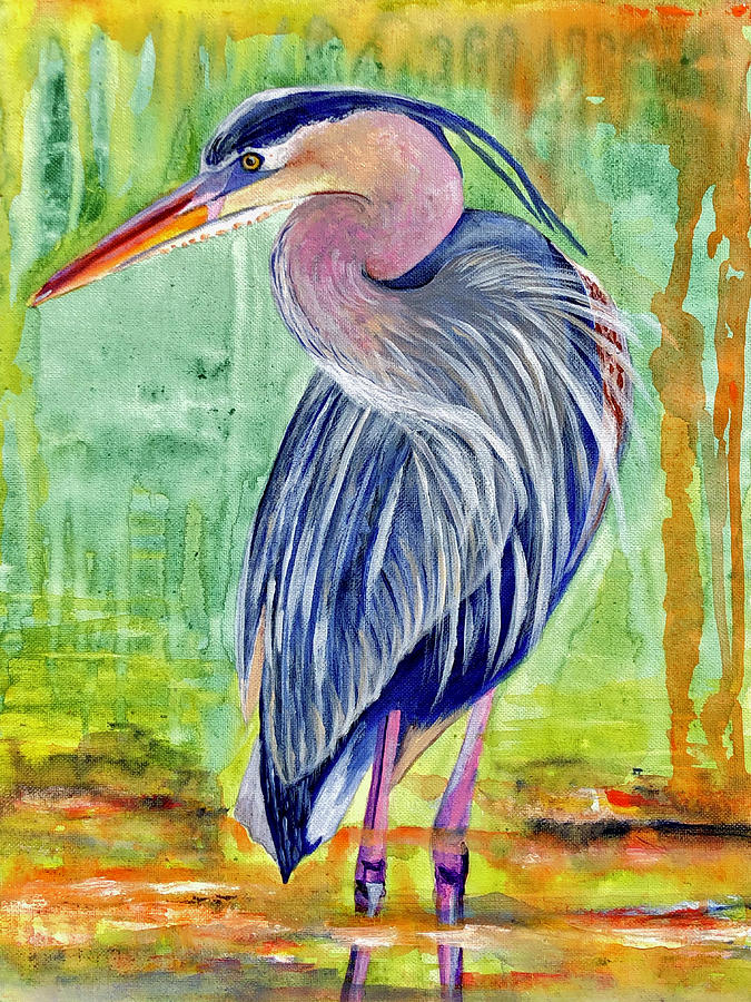 Great Blue Painting By Maggie Henry