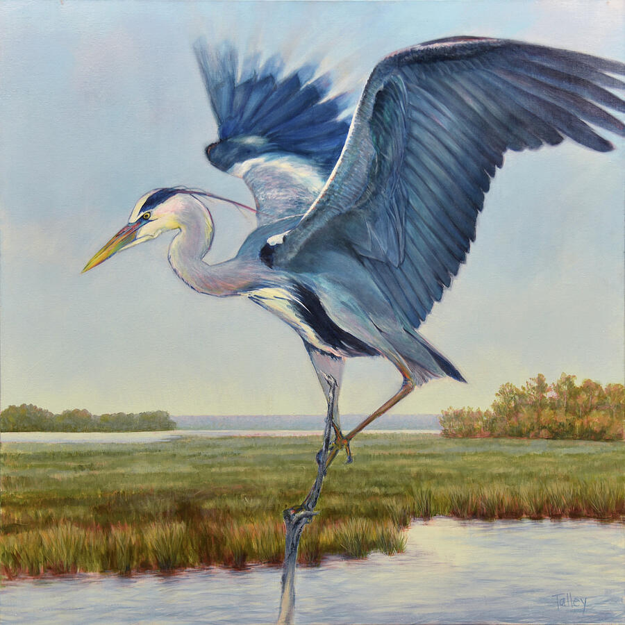 Great Blue Painting by Pam Talley