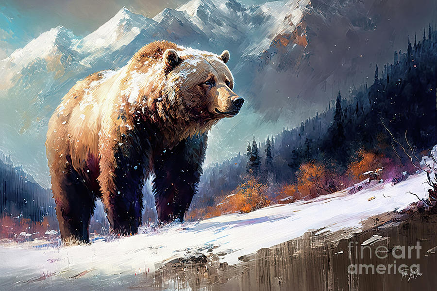 Yellowstone National Park Painting - Great Brown Grizzly 2 by Tina LeCour
