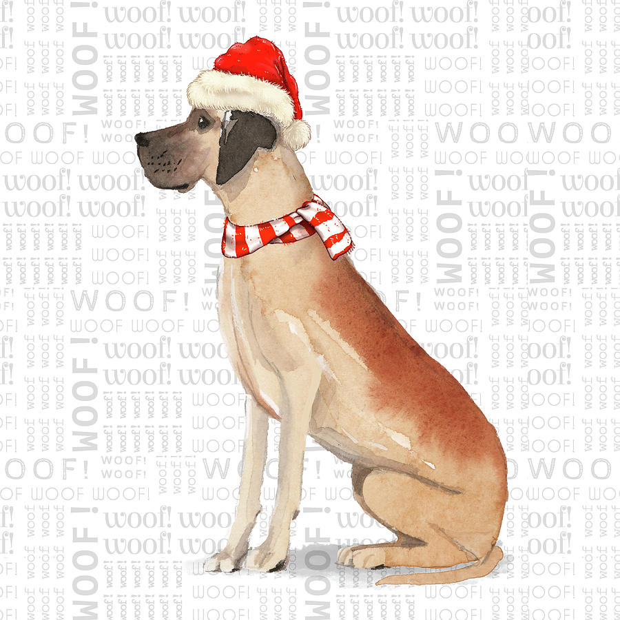 Great Dane Christmas Dog Digital Art by Doreen Erhardt