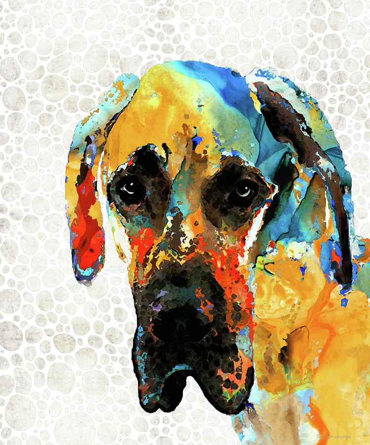 Great Dane Dog Art - Those Eyes - Sharon Cummings Painting by Sharon Cummings