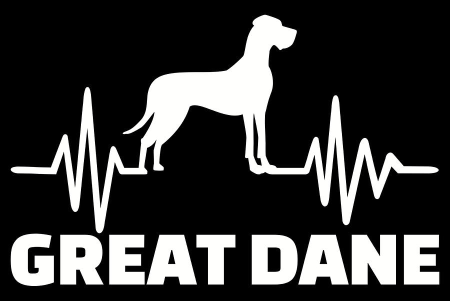 Great Dane heartbeat Digital Art by By Designzz | Fine Art America