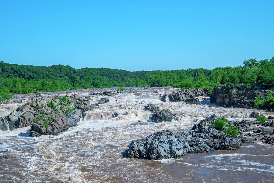 Great Falls of the Potomac River Main Falls in Flood DS0122 Photograph by Gerry Gantt