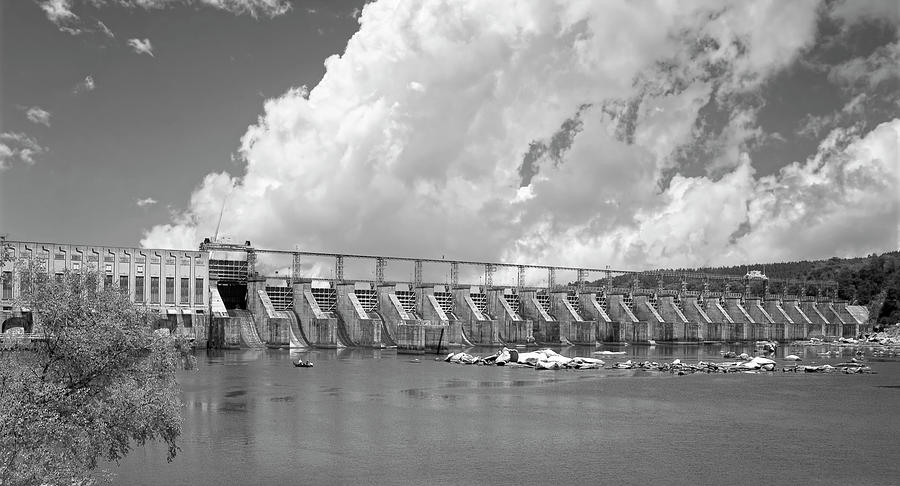 Great Falls SC Dam BW Photograph by Bob Pardue