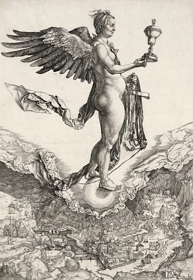 Albrecht Durer Painting - Great Fortune, Nemesis by Albrecht Durer