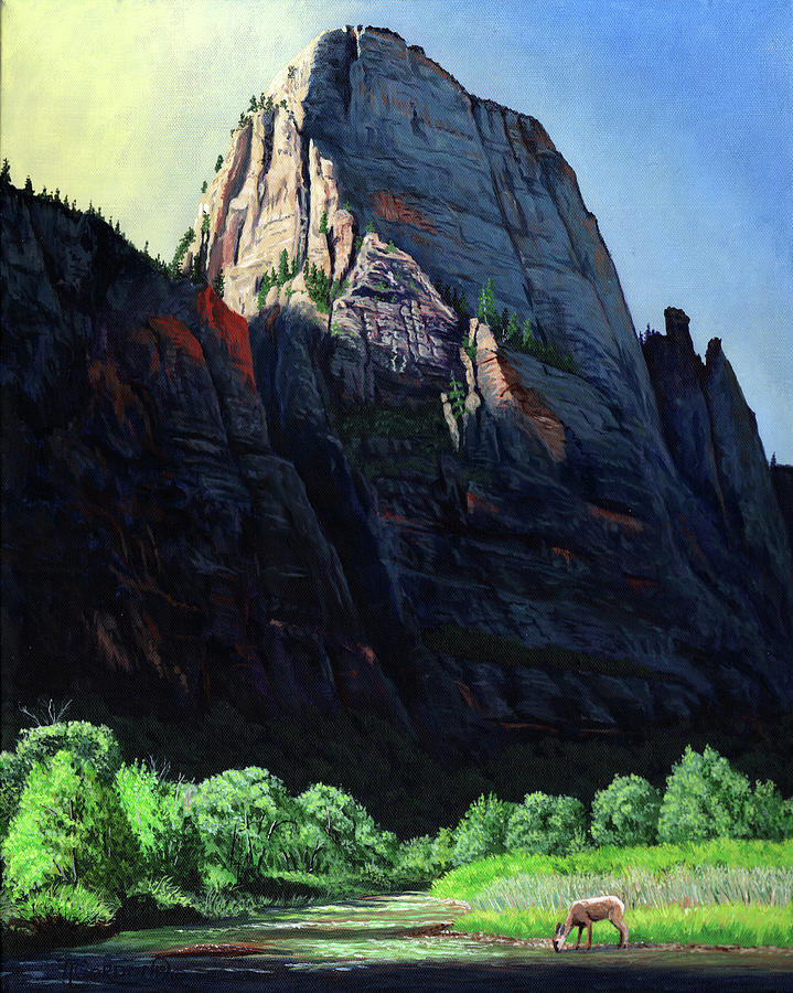 Great hite Throne-Zion NP Painting by Timithy L Gordon