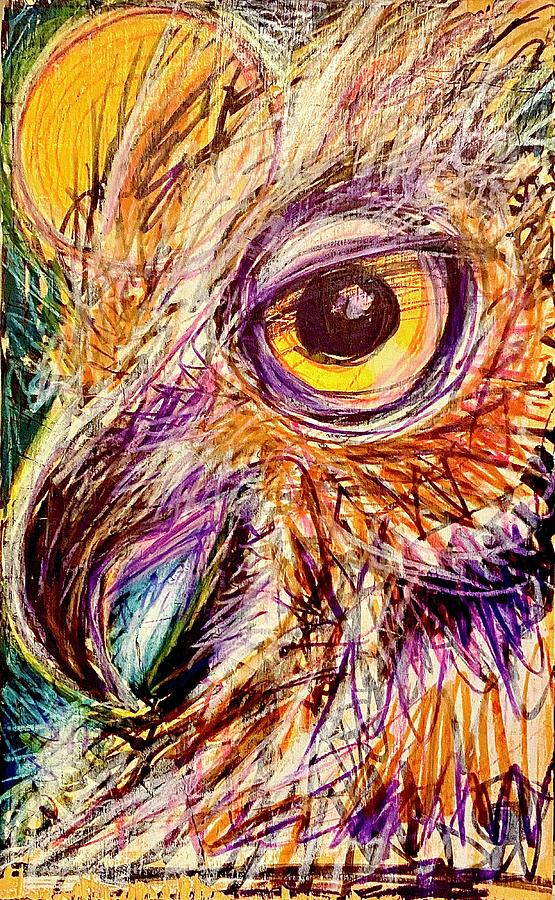 Great Horned Owl Pastel by David Weinholtz