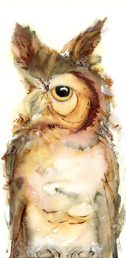 Great Horned Owl Painting by Dawn Derman