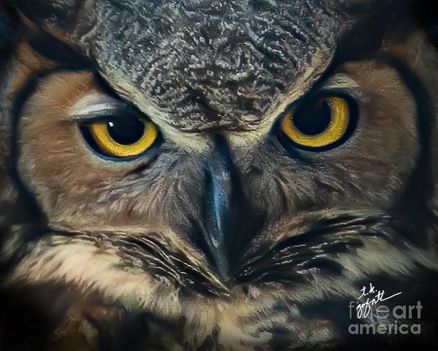 Great Horned Owl Mama Closeup Photograph by TK Goforth