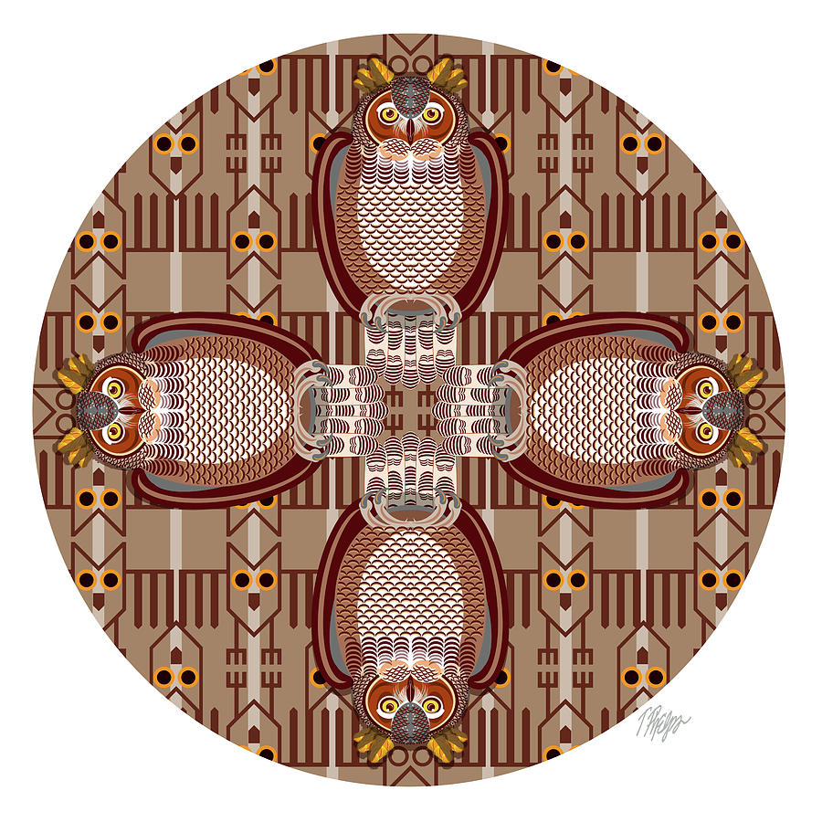 Great Horned Owl Mandala Digital Art by Tim Phelps