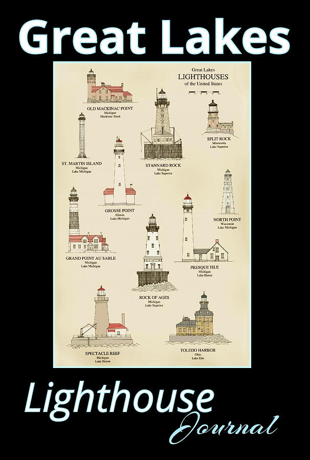 Architecture Drawing - Great Lakes Lighthouse Journal by Jerry McElroy