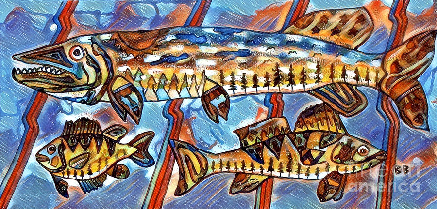 Great Lakes Spirit Fish  Painting by Bradley Boug