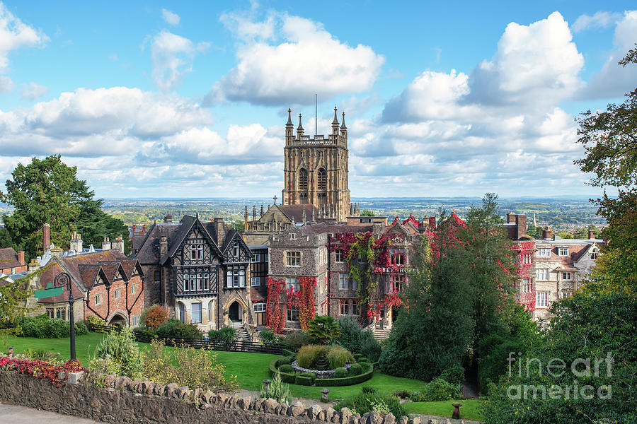 Fall Photograph - Great Malvern Priory and Abbey Hotel in October by Tim Gainey