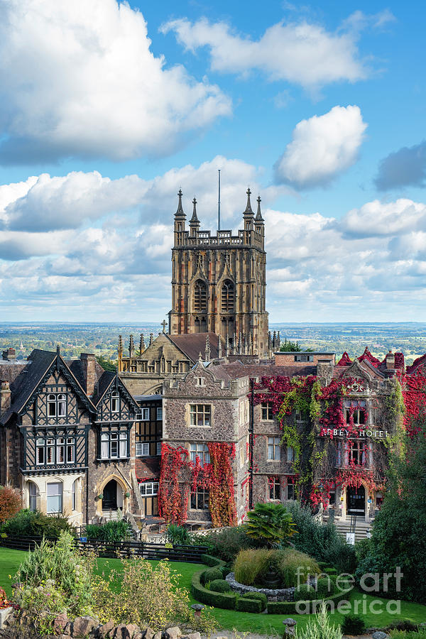 Fall Photograph - Great Malvern Priory and Abbey Hotel in the Fall by Tim Gainey