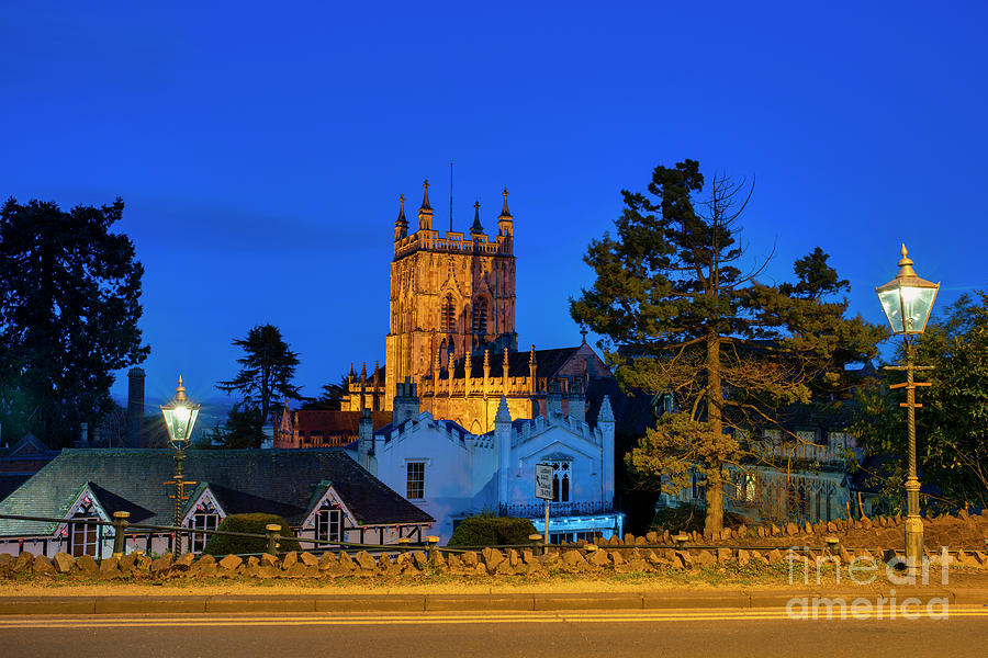 Winter Photograph - Great Malvern Priory at Dusk by Tim Gainey