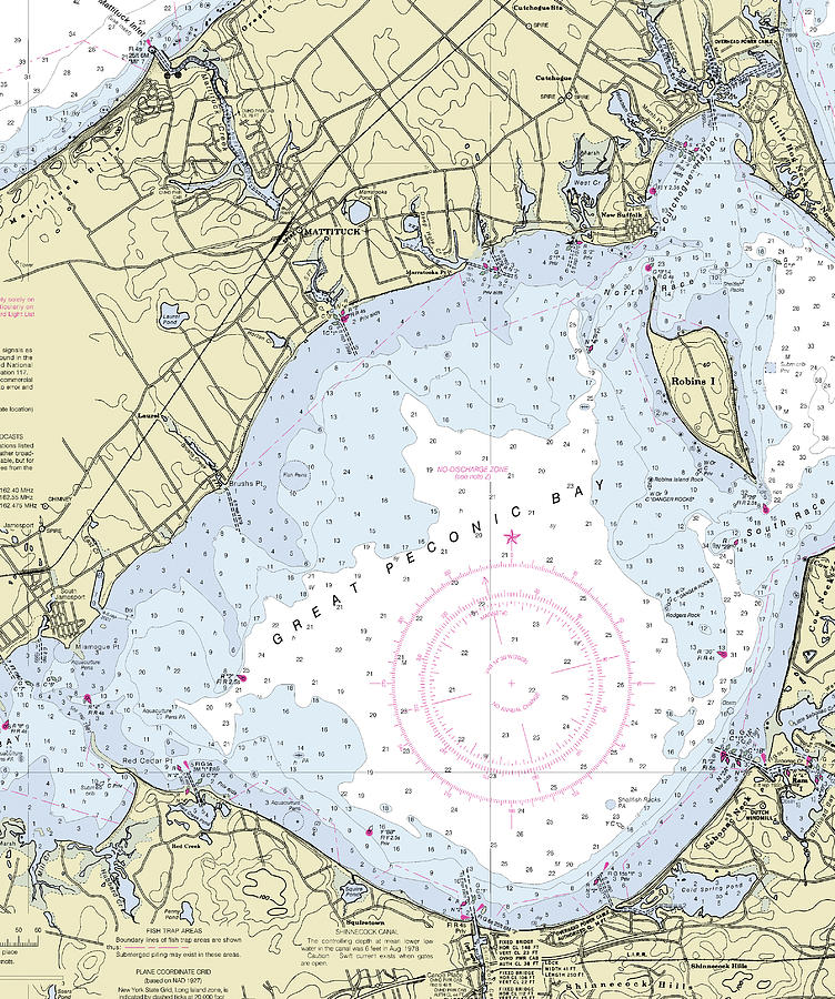 Great Peconic Bay New York Nautical Chart Digital Art by Bret Johnstad