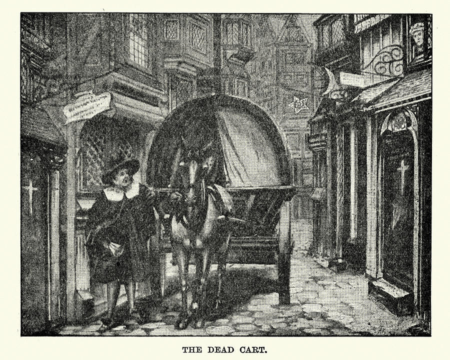 Great Plague of London - The Dead Cart Drawing by Duncan1890