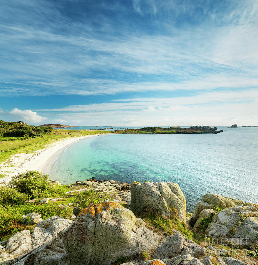 Spring Photograph - Great Porth beach, Bryher, Isles of Scilly by Justin Foulkes