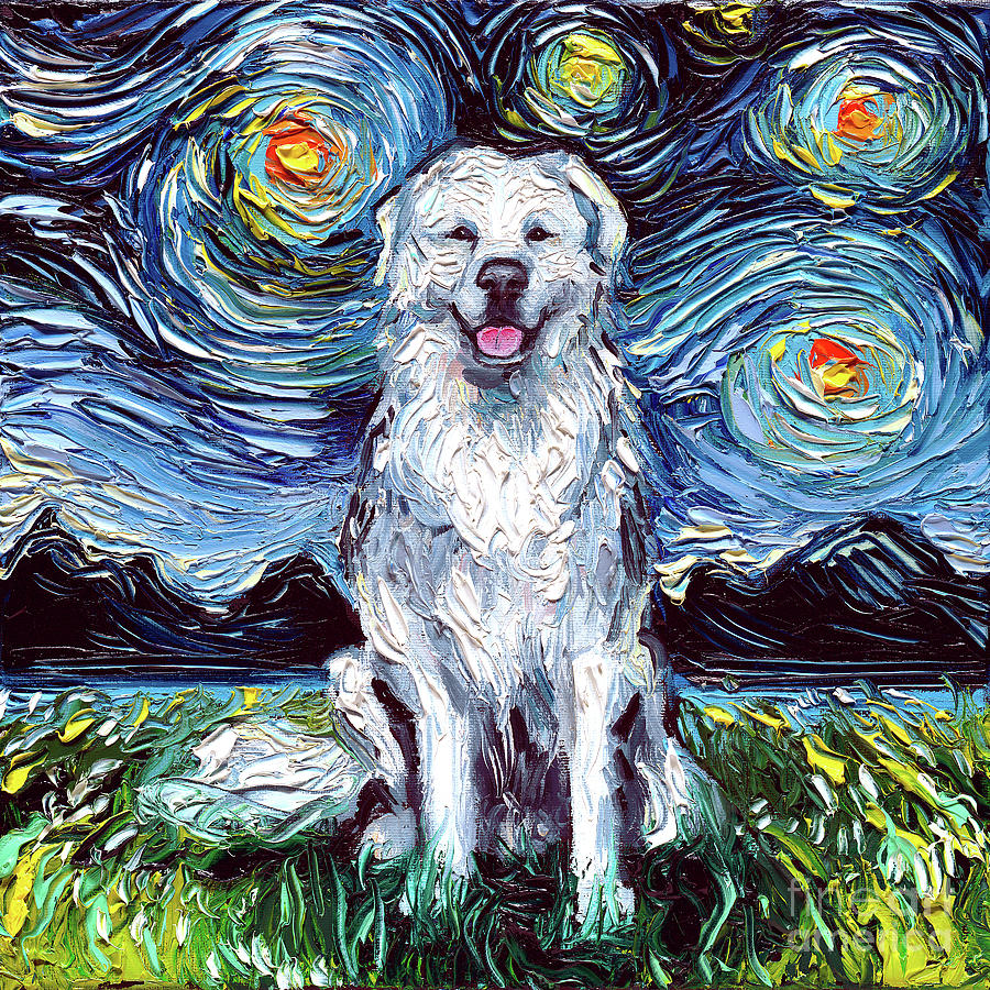 Great Pyrenees Painting by Aja Trier