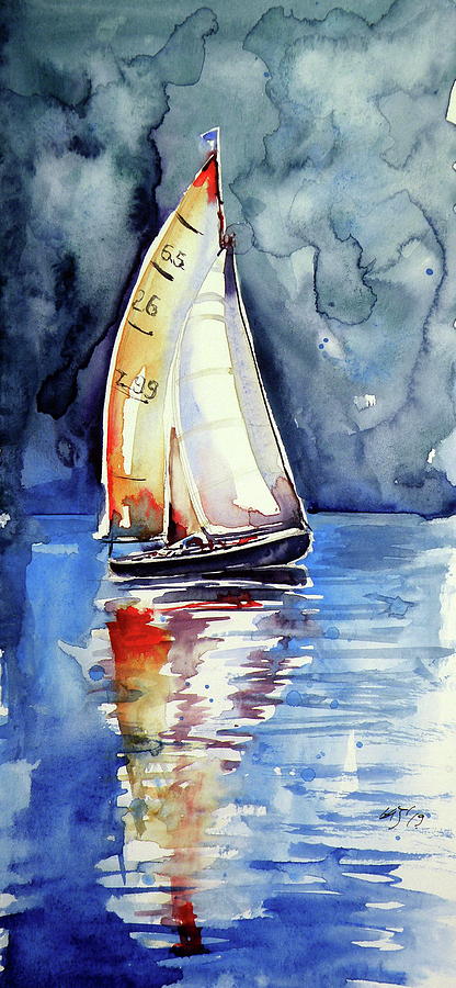 Great sailboat Painting by Kovacs Anna Brigitta