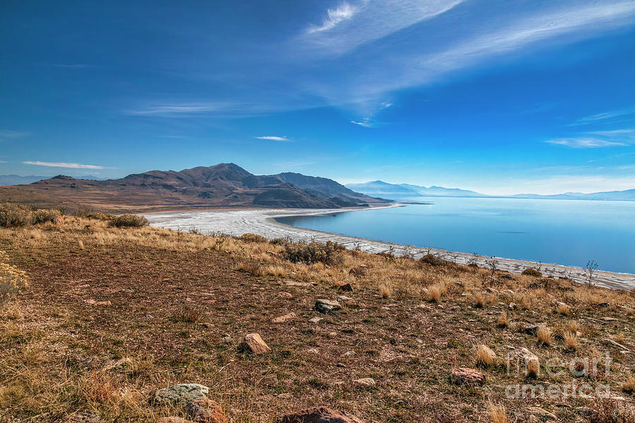 Great Salt lake, Salt lake City, Salt Flats, Utah,  Photograph by David Millenheft