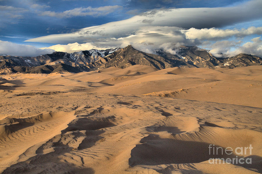 Great Sand Dunes Cloudy Landscape Photograph by Adam Jewell
