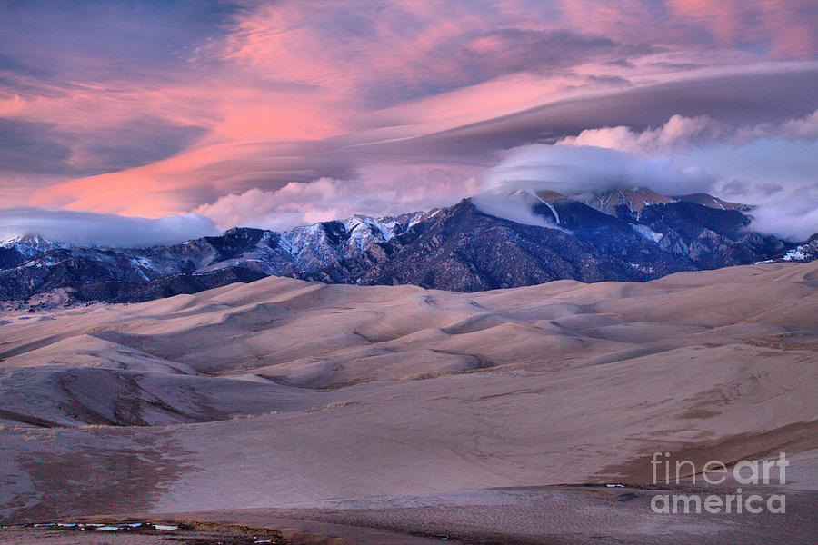 Great Sand Dunes Pink Cloudscape Photograph by Adam Jewell
