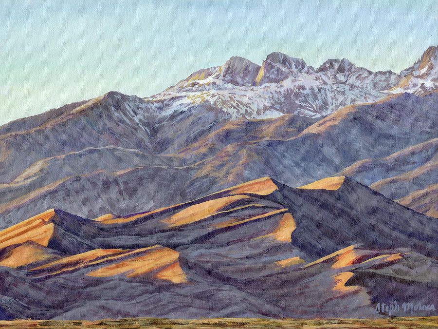 Great Sand Dunes National Park Painting - Great Sand Dunes Sunset by Steph Moraca