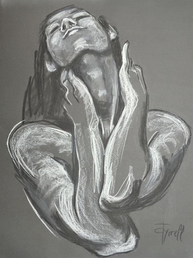 Great Satisfaction - Portrait Of A Woman Drawing by Carmen Tyrrell