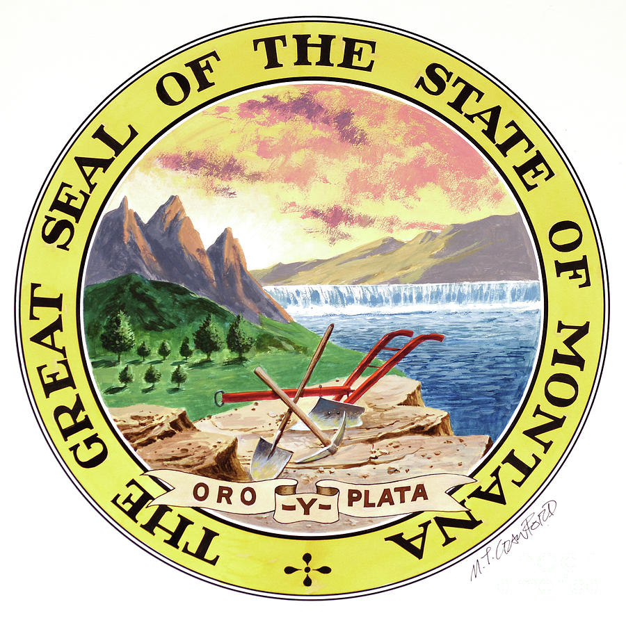 Montana - Great Seals Of The Fifty States Painting By Mel Crawford 