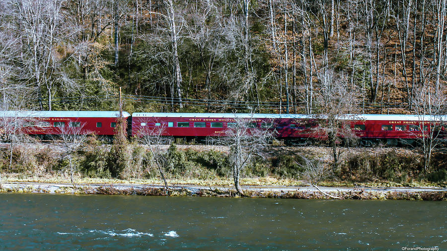 Nature Photograph - Great Smoky Mountain Railroad Polar Express by Debra Forand