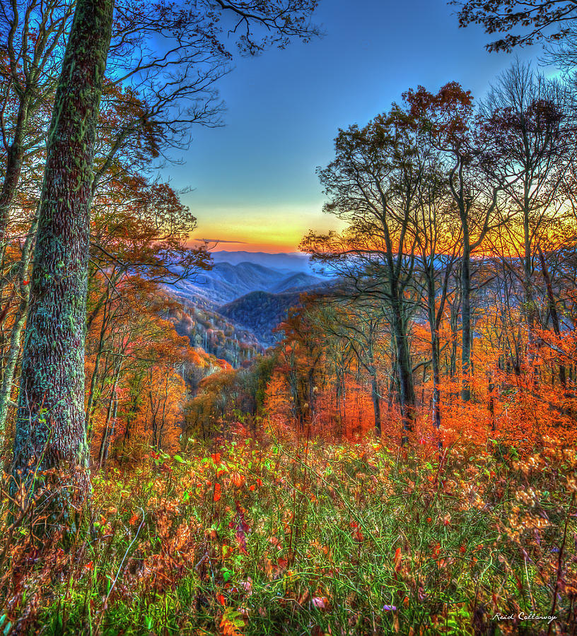 Great Smoky Mountains Fall Sunset 3 Tennessee North Carolina Landscape Art Photograph by Reid Callaway